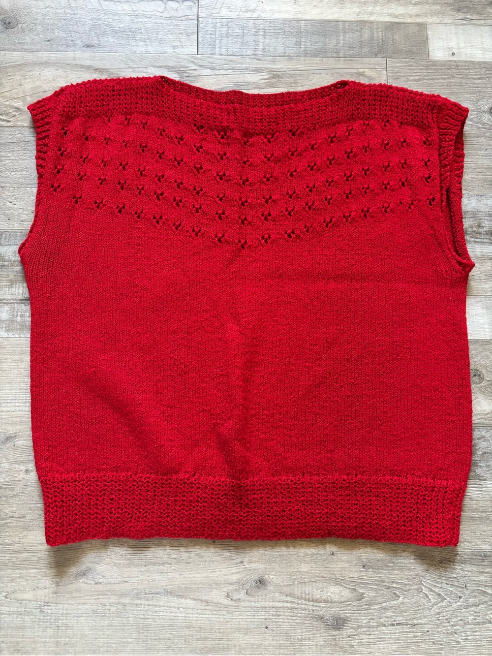 Source Unknown Red Knit Sleeveless Scoop Sweater